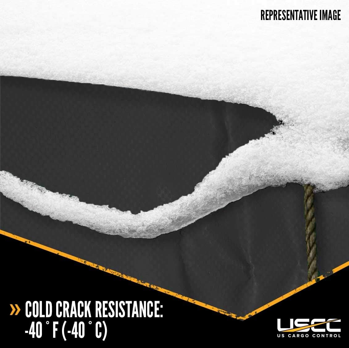 Lightweight Lumber Tarp 24 Feet x 18 Feet with 8 Foot Drop and Flap 14 Ounce Black Tarp Z8114