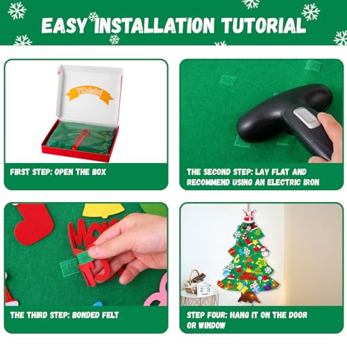 Felt Christmas Tree with 34 Ornaments and String Light R784733