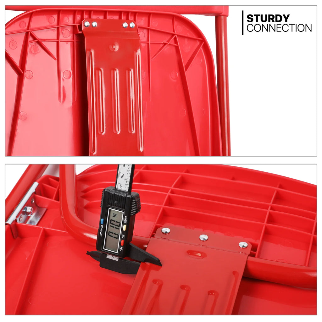 11 Pieces 6 Ft White Foldable Plastic Card Table and 10 Red Chair Set C755