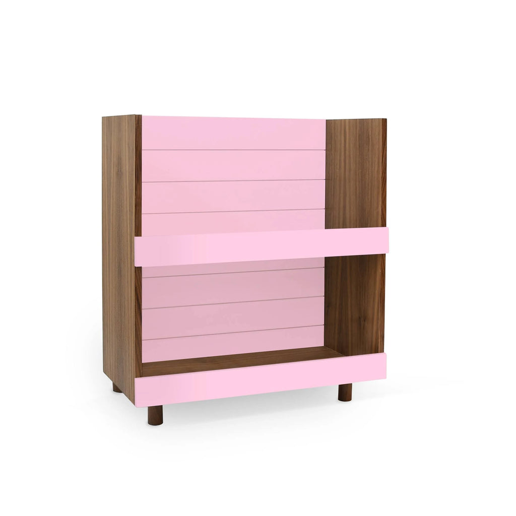 Kids Bookcase Walnut Pink S858