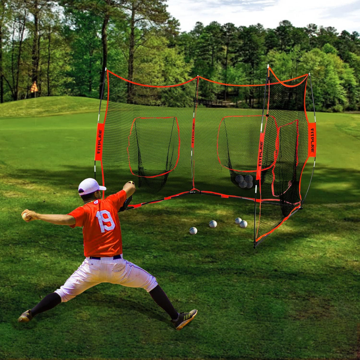 3 in 1 Baseball Softball Practice Net 7' x 7' J595837