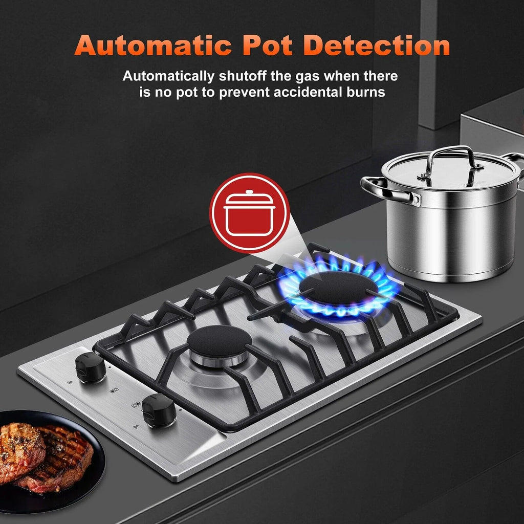 2-Burner 12 inch Stainless Steel Gas Cooktop X272