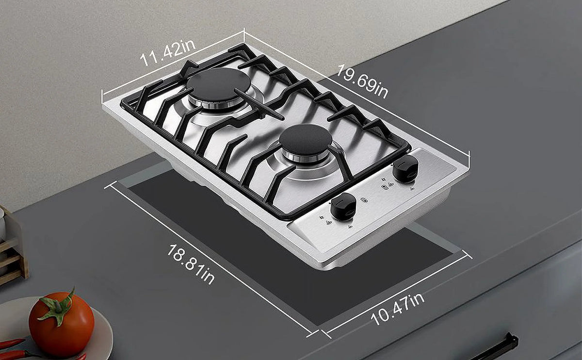2-Burner 12 inch Stainless Steel Gas Cooktop X272