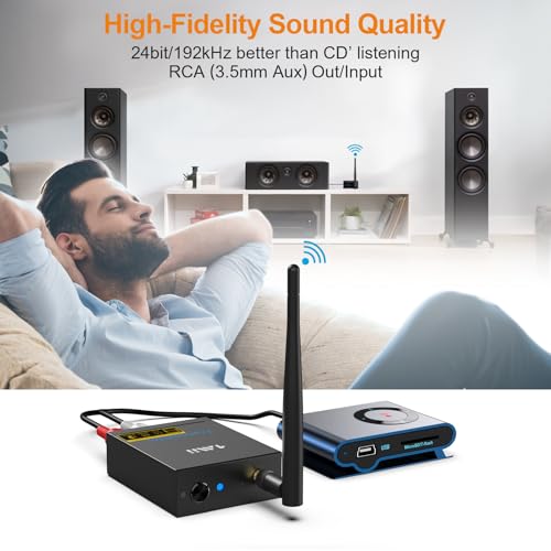 2.4Ghz Wireless Audio Transmitter Receiver with RCA Out/Input T4460