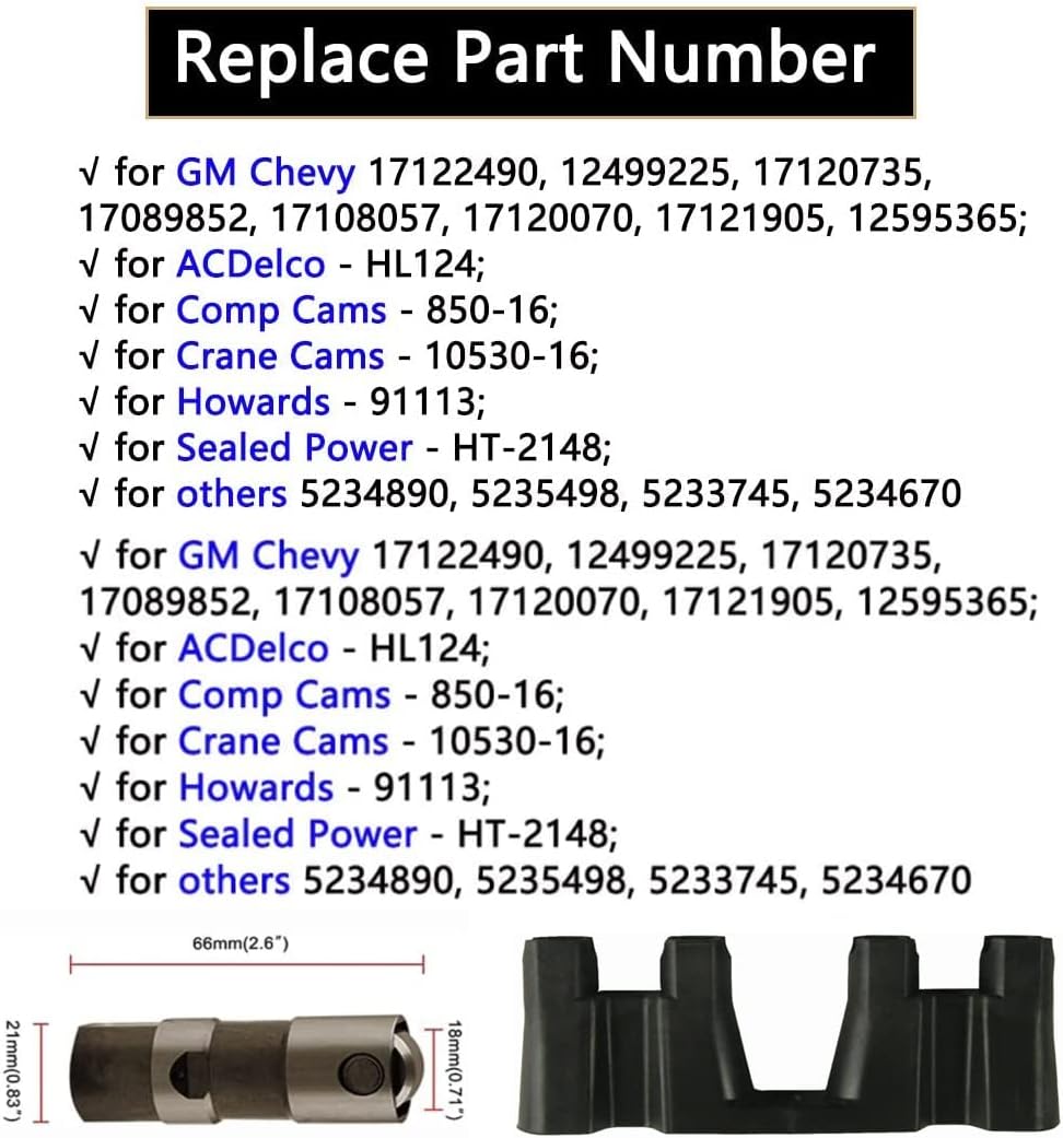 16 Pcs Hydraulic Roller Lifters and Trays F953524