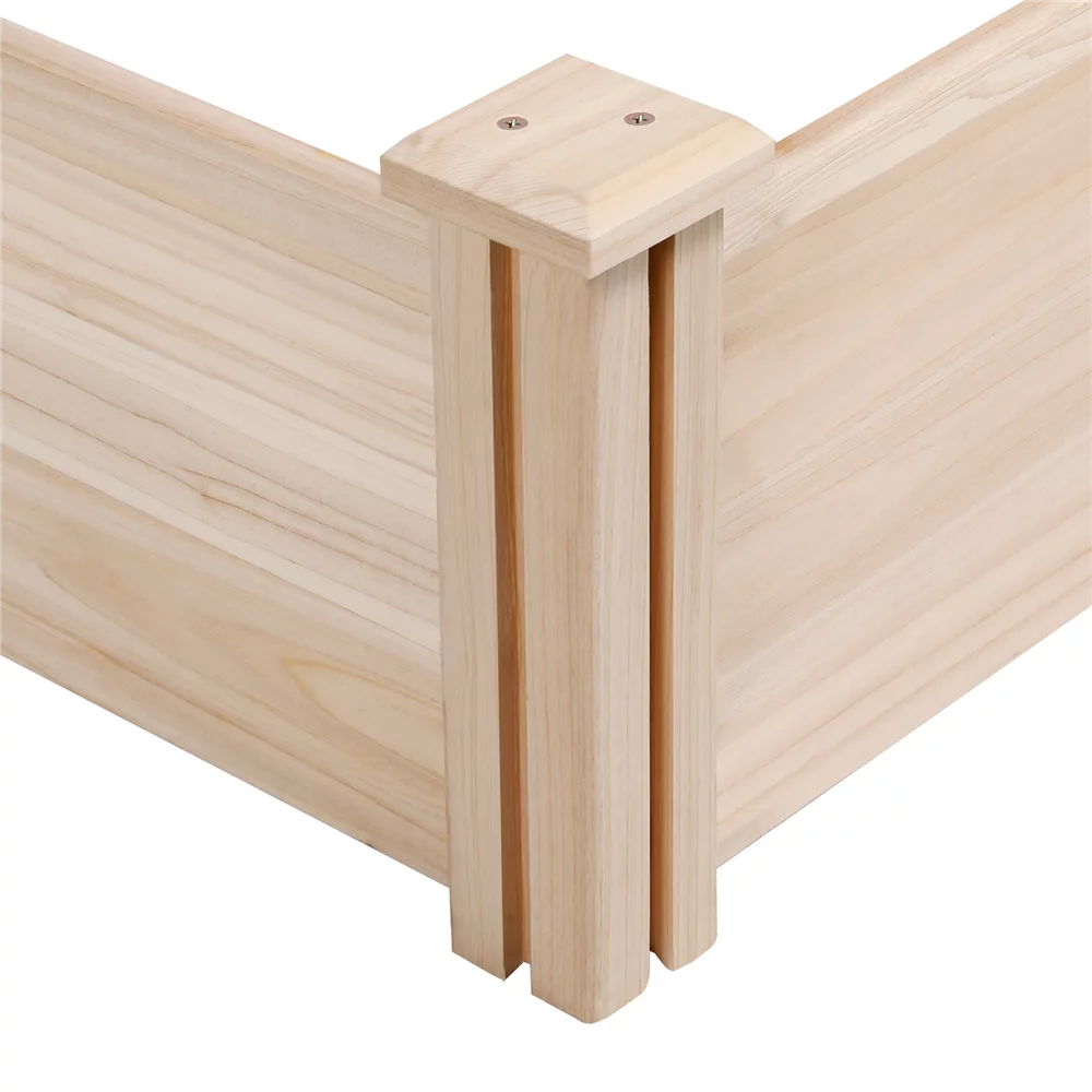 Wooden Raised Garden Bed, 96.7 x 24.6 x 10.6inch, Natural Wood H639