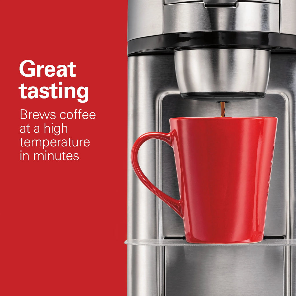 Single-Serve Coffee Maker, 14 oz., Stainless Steel Z22970