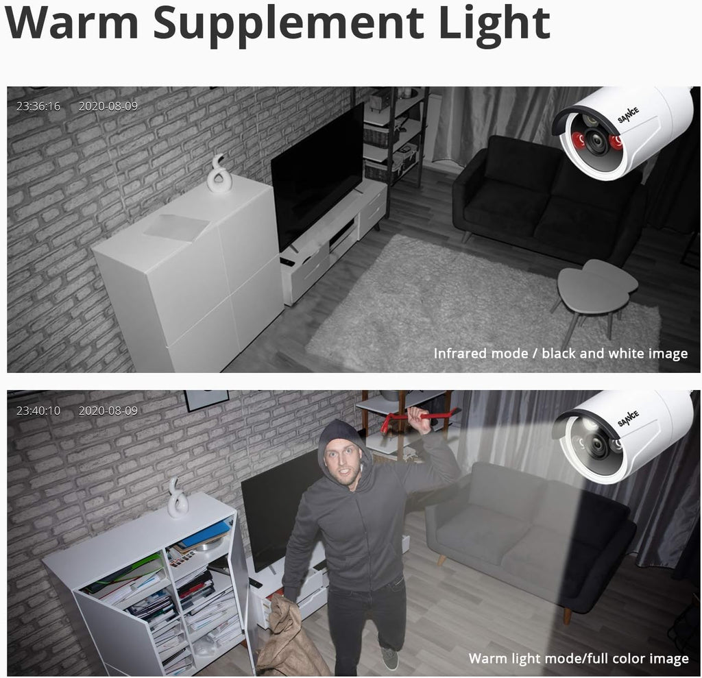 1080p 8 Channel Wireless Security Camera System with 4 Pcs Outdoor IP Cameras T874