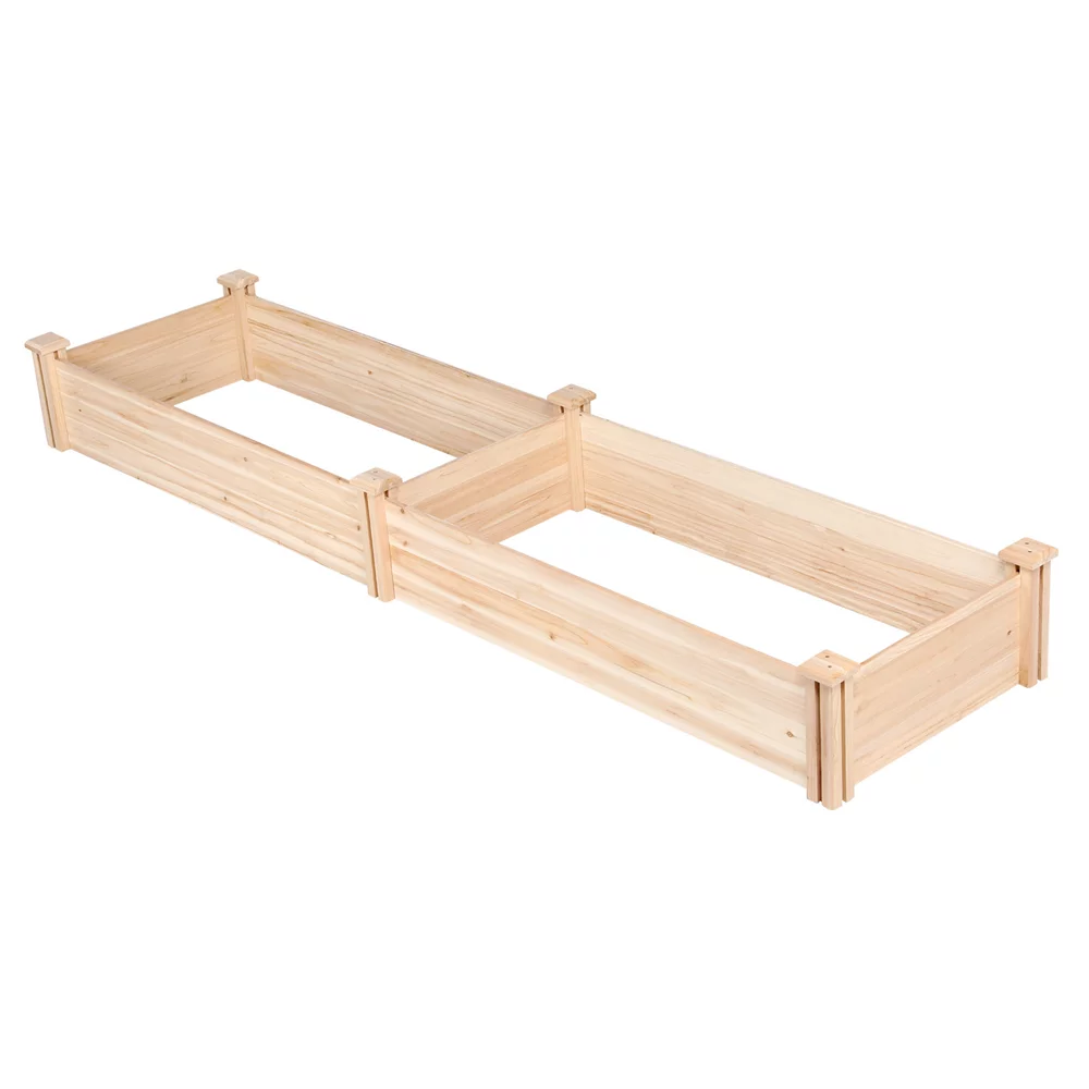 Wooden Raised Garden Bed, 96.7 x 24.6 x 10.6inch, Natural Wood H639