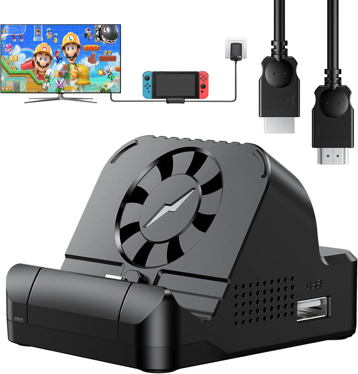 Portable Switch Dock with 4K HDMI Cable O7778