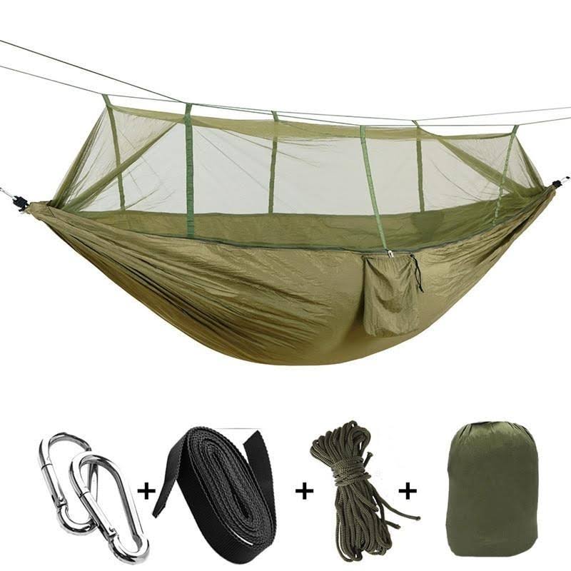 Pink Blue Portable Hammock Tent with Straps and Carabiners Q3104