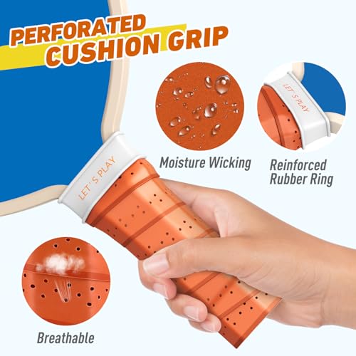 Set of 4 Wood Pickleball Paddles with Carry Bag U215852