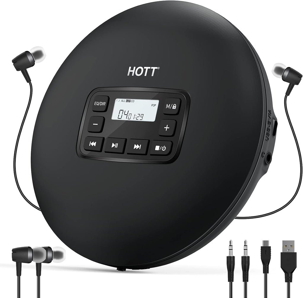 Black Portable CD Player with Headphones F3433
