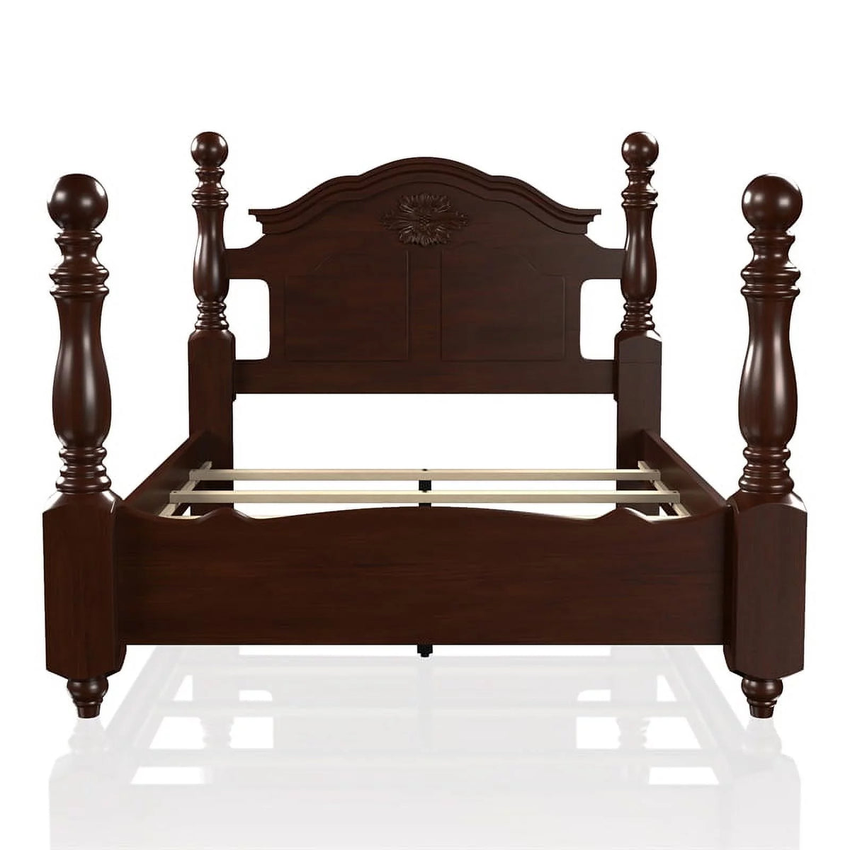 Solid Wood California King Bed in Brown E9997