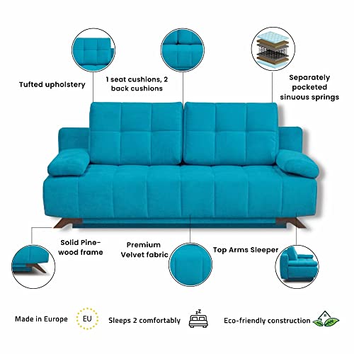 Queen Size Velvet Sleeper Sofa N76490