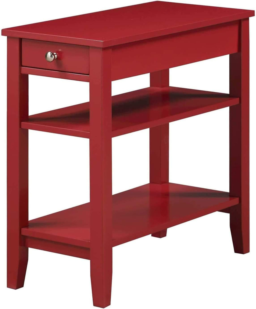 Three Tier End Table with Drawer, Mahogany Q22639
