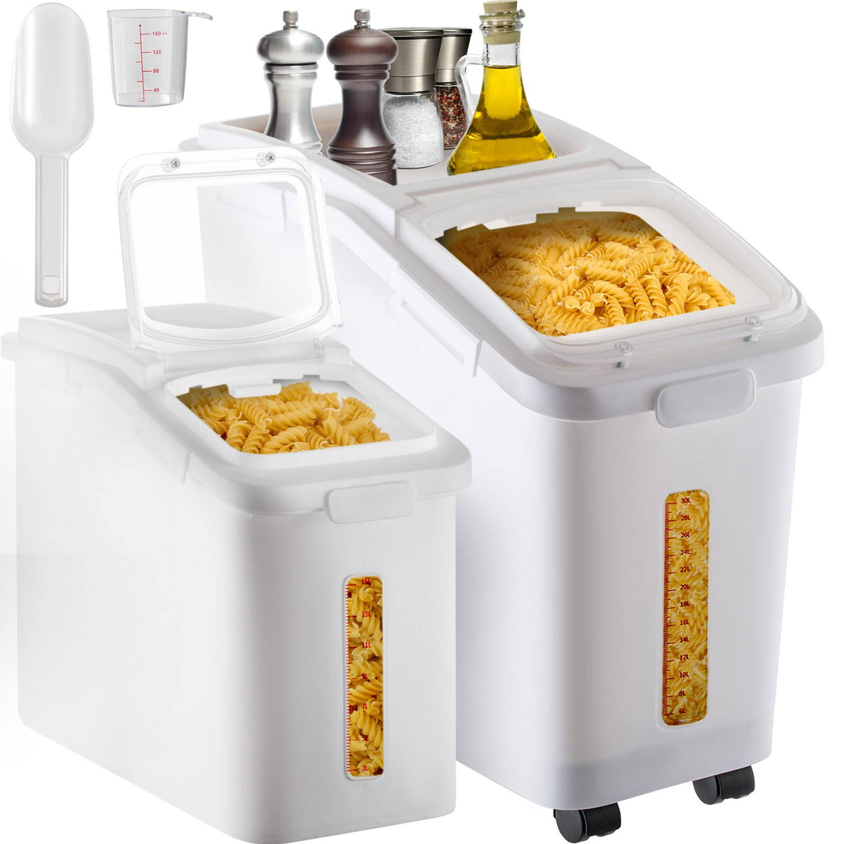 17 Gallon White Slant Top Ingredient Bin V40166