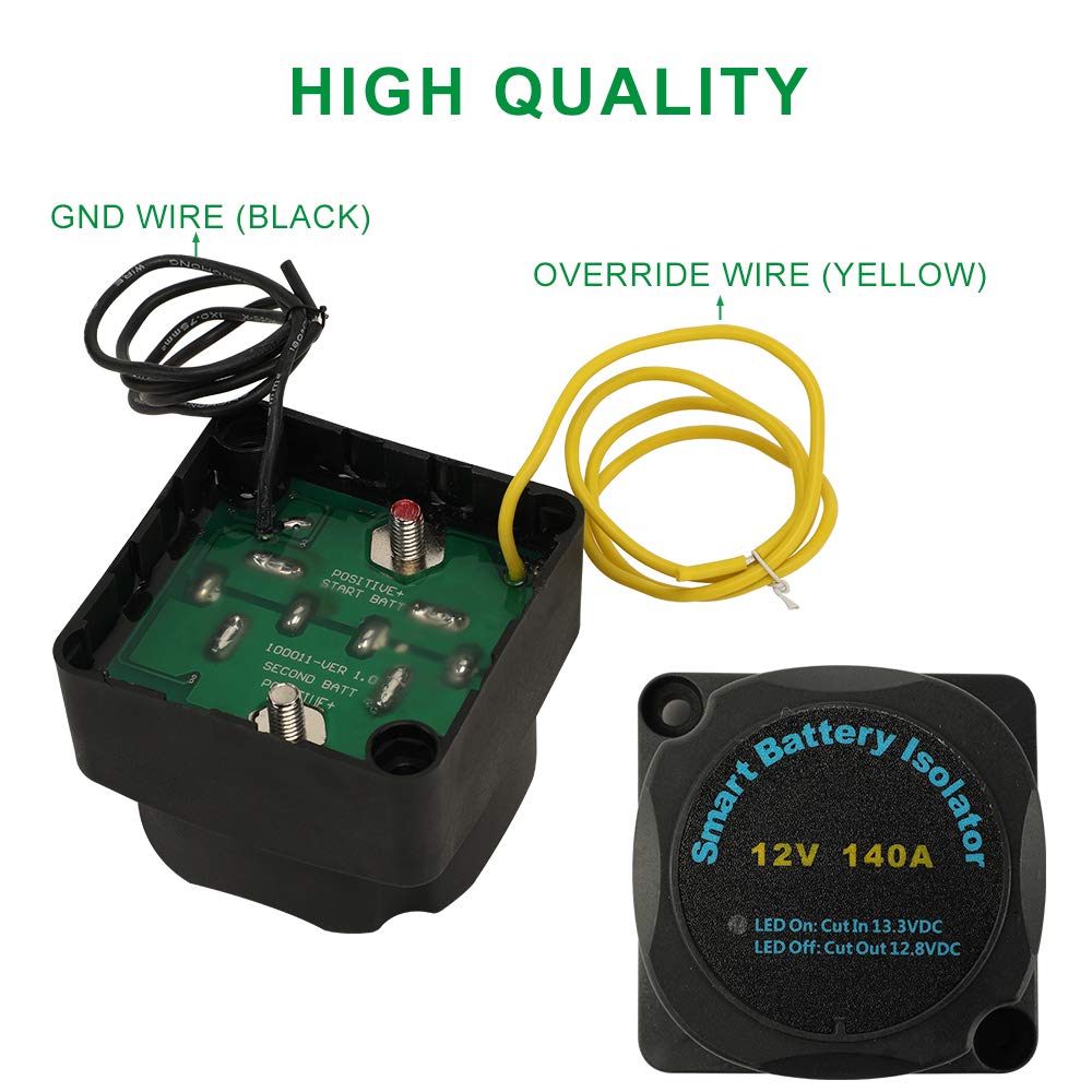 12V 140Amp Voltage Sensitive Relay Dual Battery Isolator Kit L695338