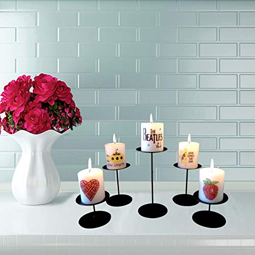 Gold Set of 5 Iron Candle Holders E927