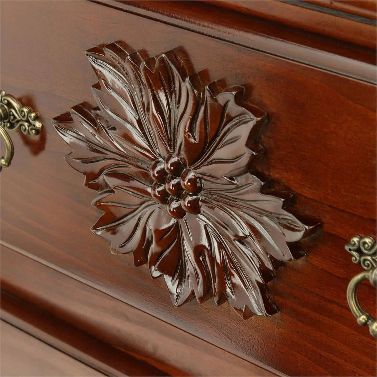 Solid Wood California King Bed in Brown E9997