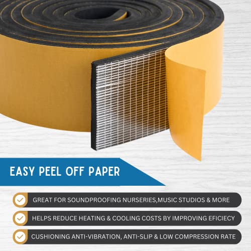 White Self Adhesive Foam Weather Stripping Tape Roll (3 in x 1/16 in x 10 Ft) I9005
