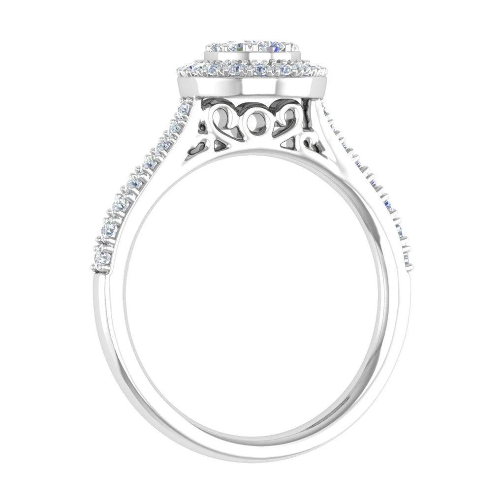 10K Yellow Gold Diamond Cluster Engagement Ring K900