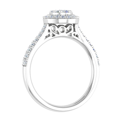 10K Yellow Gold Diamond Cluster Engagement Ring K900