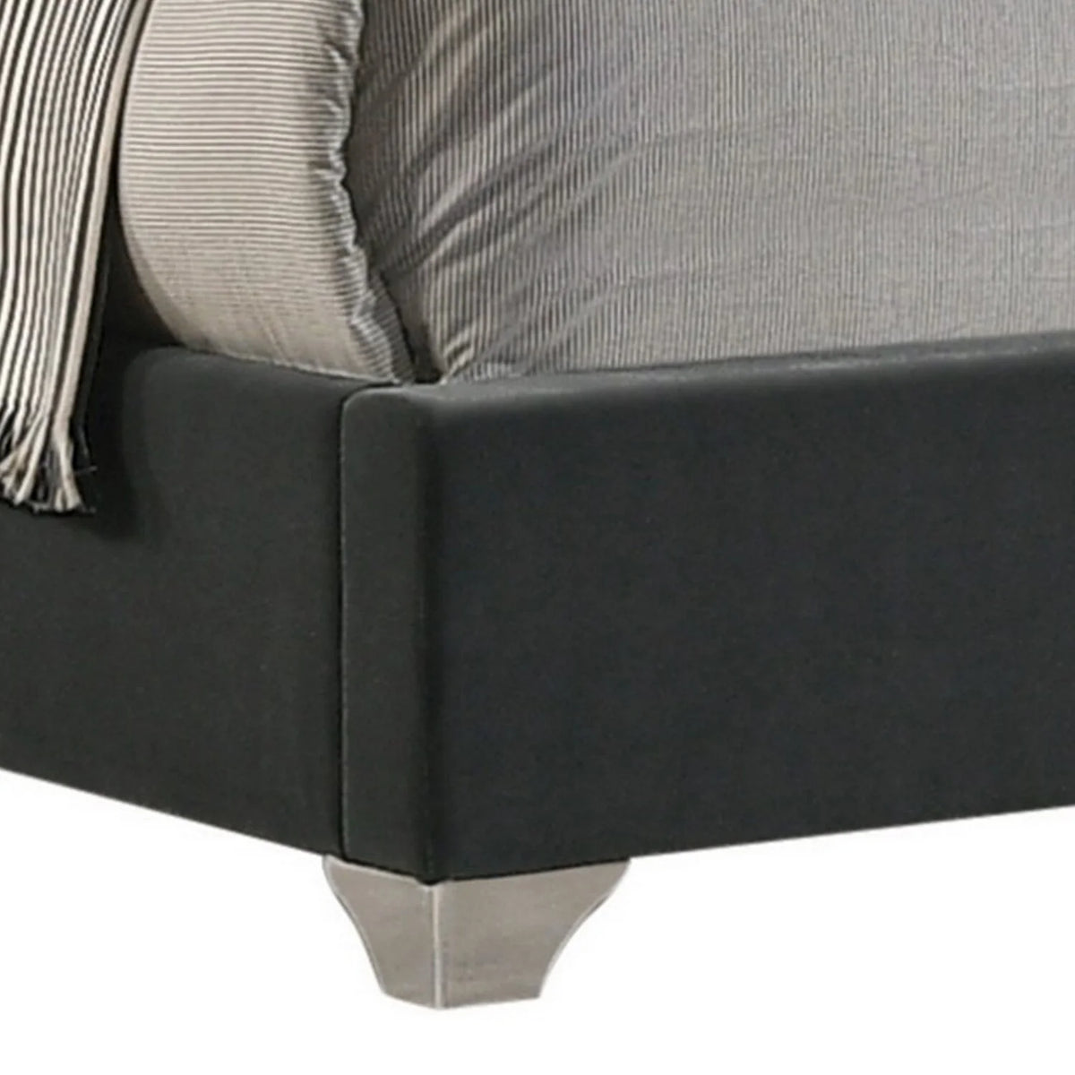 Queen Bed Gray Velvet Upholstery U321