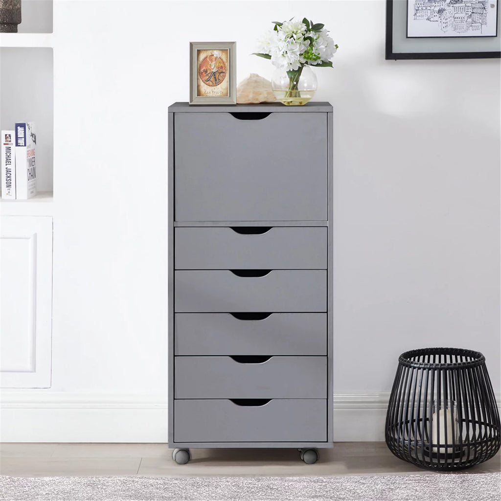 6 Drawer Gray Office Storage Cabinet E309465
