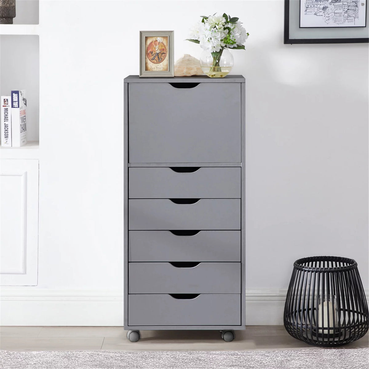 6 Drawer Gray Office Storage Cabinet E309465