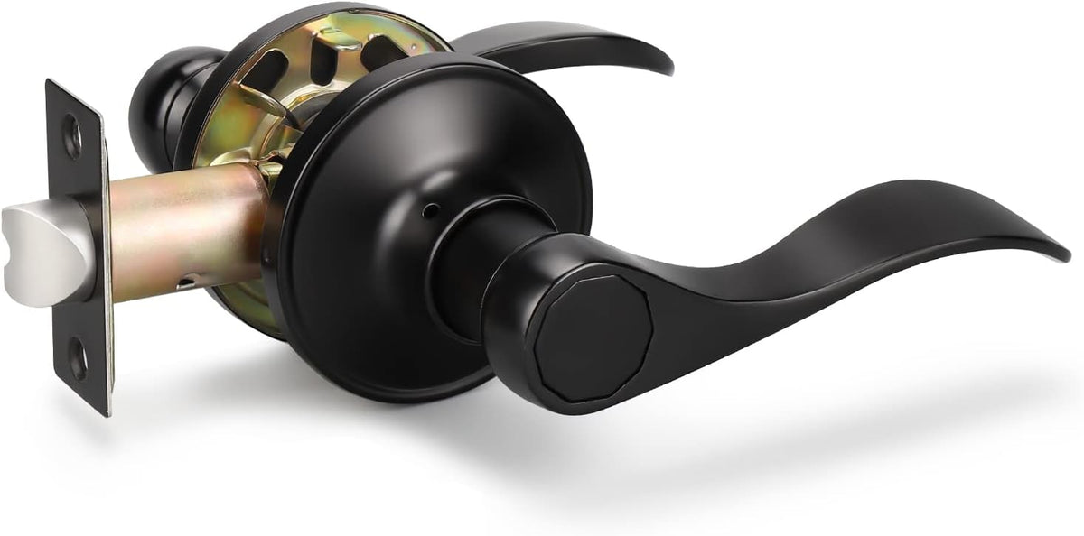10 Pack Matte Black Passage Door Lever Sets R724856