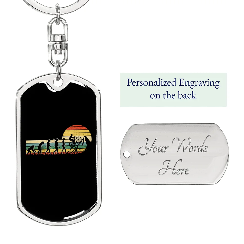 Stainless Steel or 18k Gold Swivel Dog Tag Keychain N727073