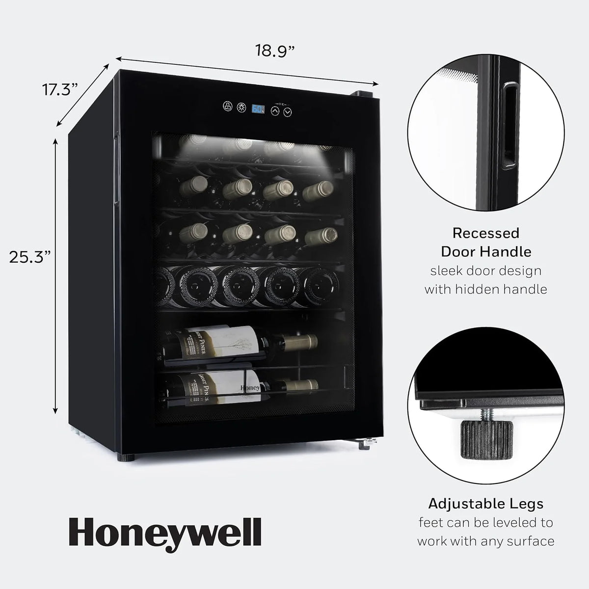 24 Bottle Compressor Wine Cooler Refrigerator U7538