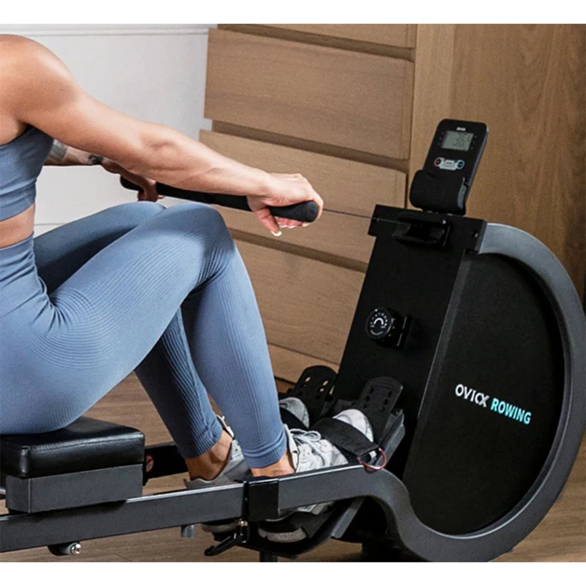 Foldable Home Rower with Adjustable Foot Plate W313