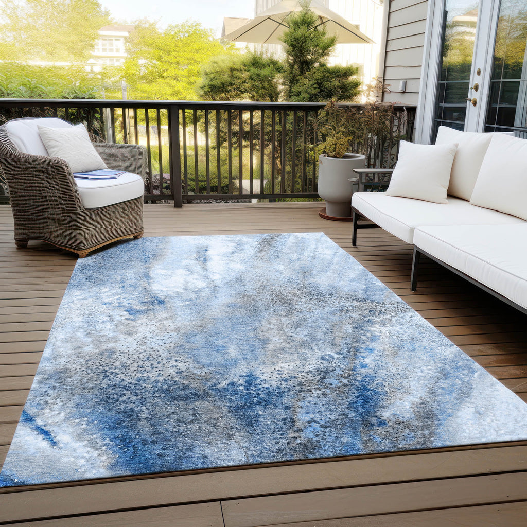 Navy 9' x 12' Indoor Outdoor Area Rug V575780