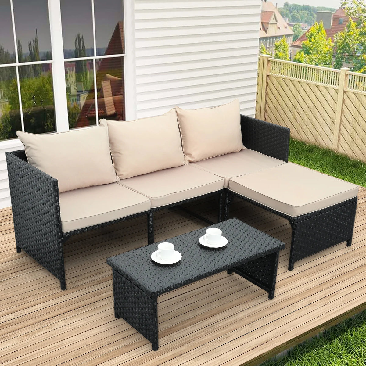 3 Pieces Patio Conversation Set with Coffee Table U22533