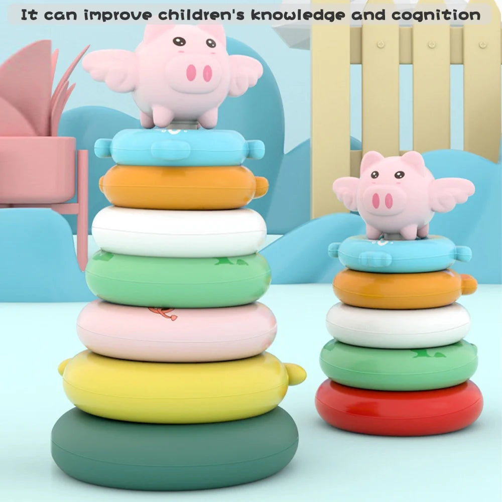 7 Rings Stacking Rings Soft Toys for Babies A5192