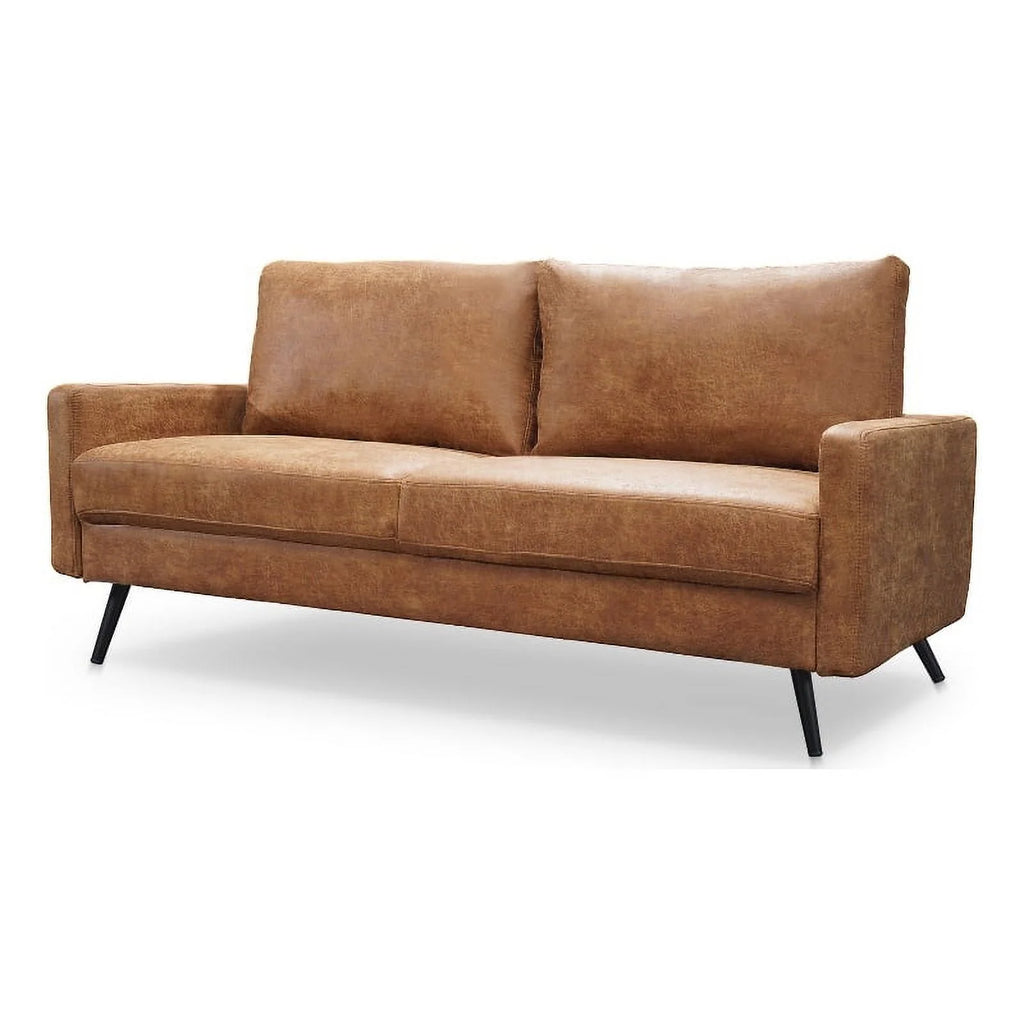 70" Brown Leather Loveseat R1216