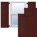 18x22W x 45x22H Exterior Composite Louvered Shutters (Per Pair), Cottage Red R533092