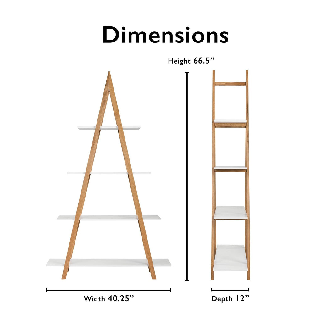 Oak/White Ladder Bookshelf D539