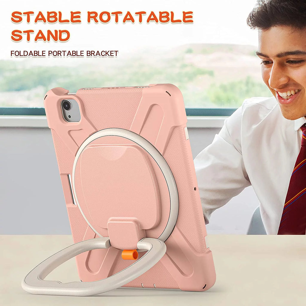 iPad Case with Rotatable Stand Shoulder Strap Pencil Holder Shockproof Silicone I924574