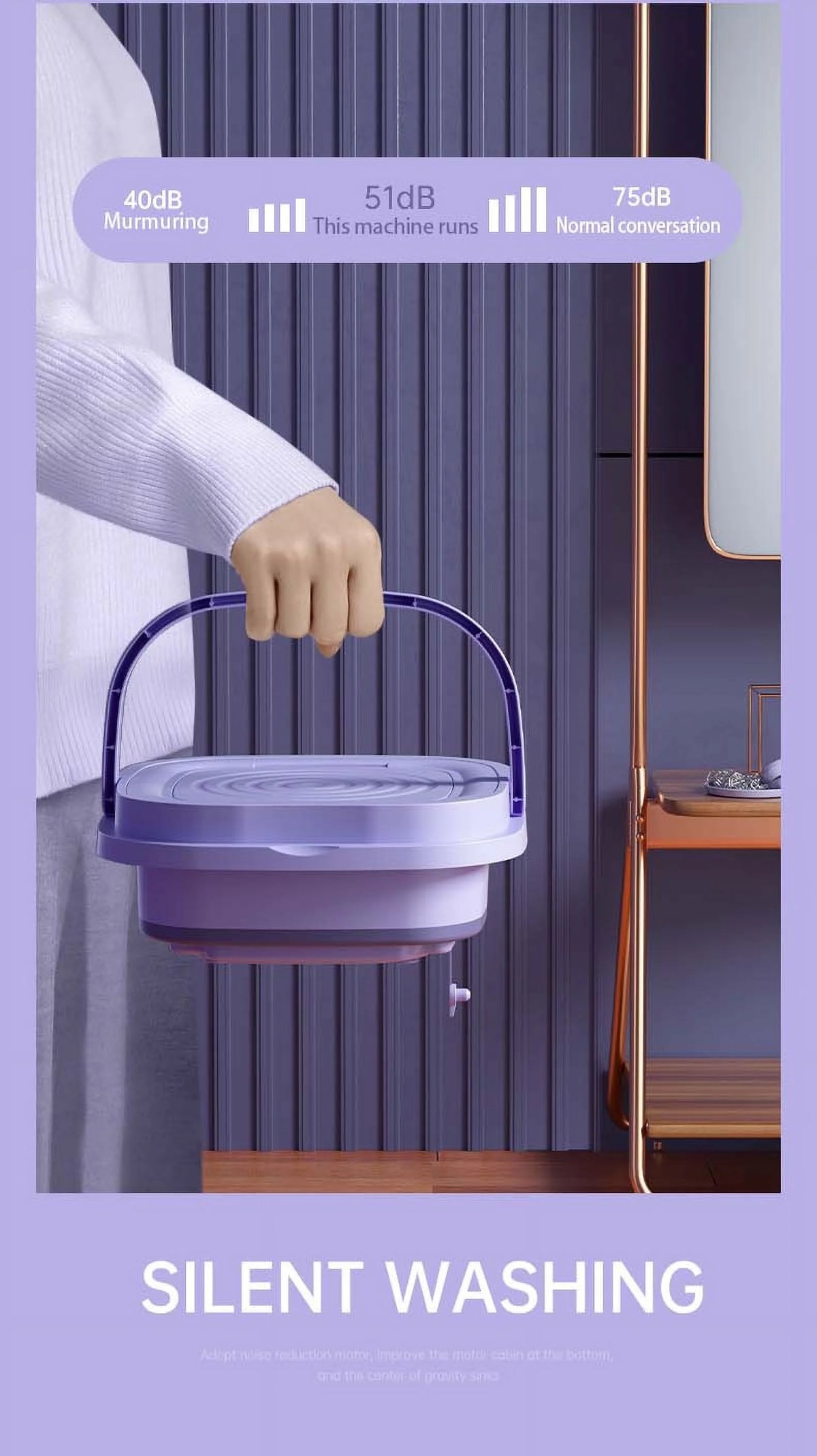 Folding Portable Mini Washing Machine with Drain Basket F1038