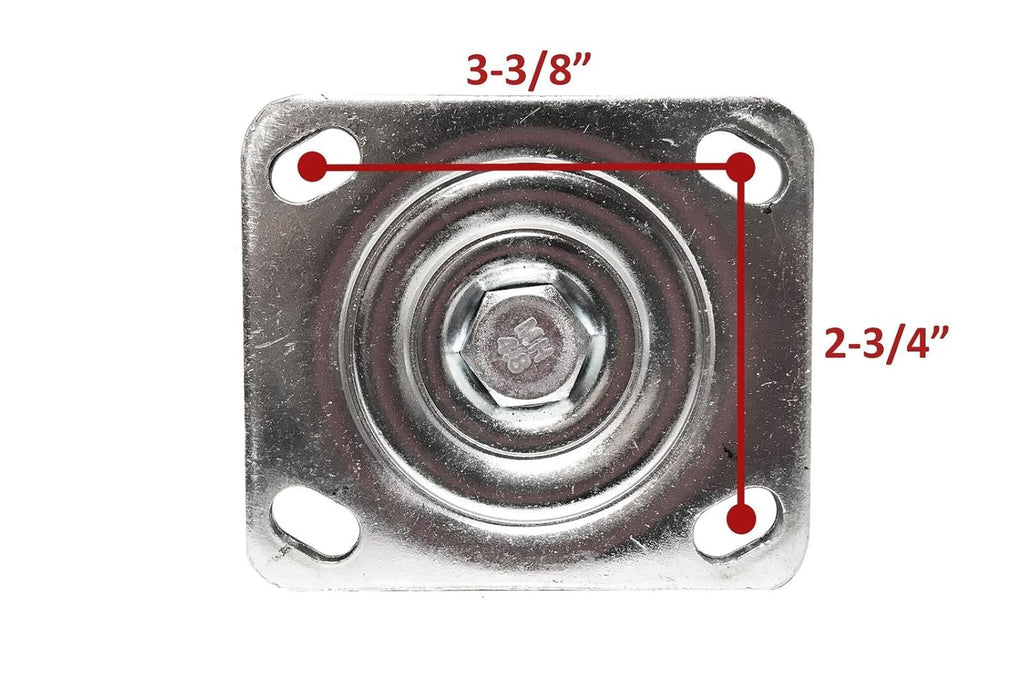 4-Pack of 10 X-Large Flat Free Casters (2 Swivel and 2 Fixed) 350 LBS Rated L129210