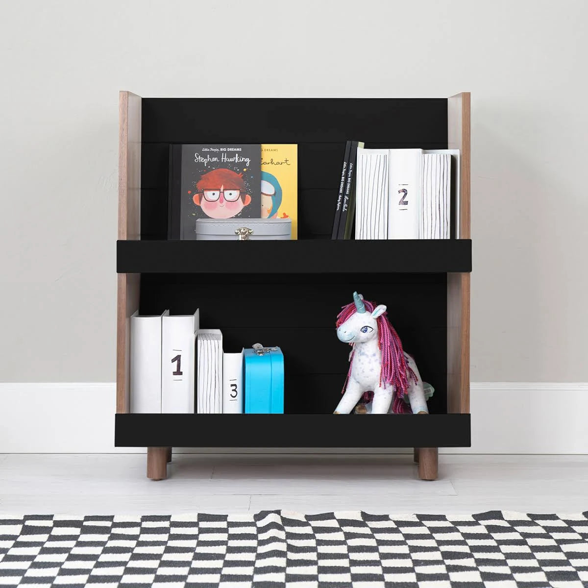 Kids Bookcase Walnut Pink S858