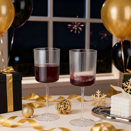 24 Pack 6oz Clear Ribbed Plastic Champagne Flutes M74598
