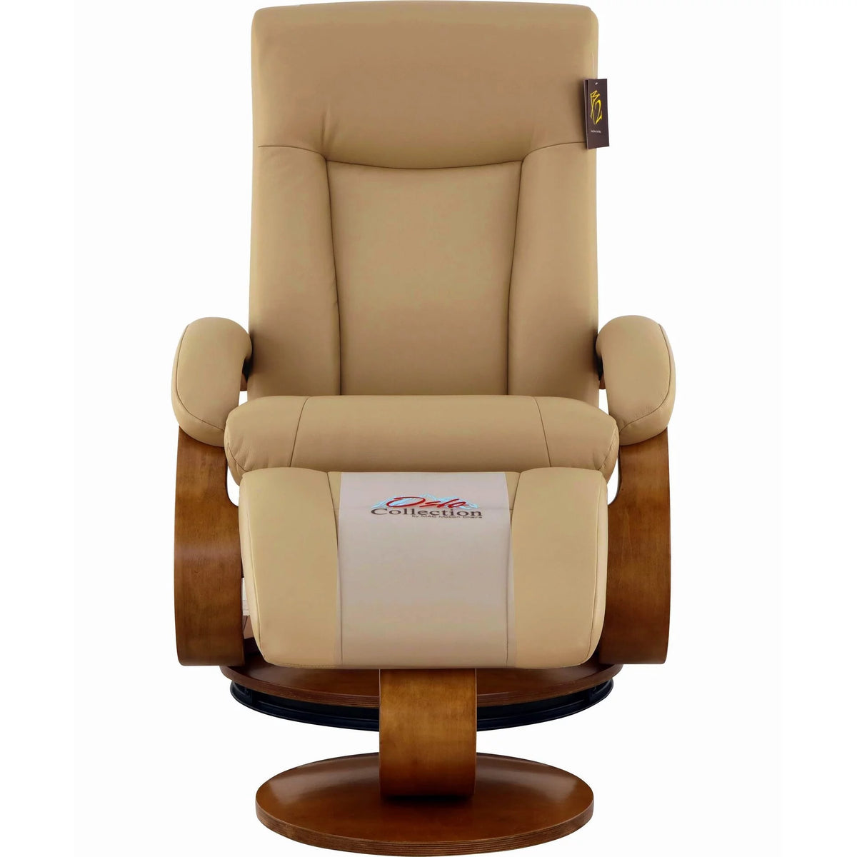 Black Top Grain Leather Recliner and Ottoman I854