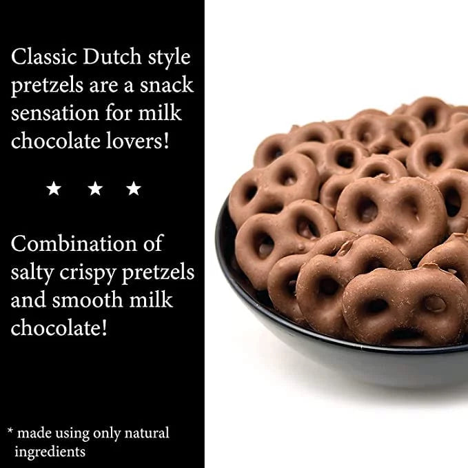 Real Milk Chocolate Covered Pretzels, 5-Ounce Bag, Pack of 6 B13966