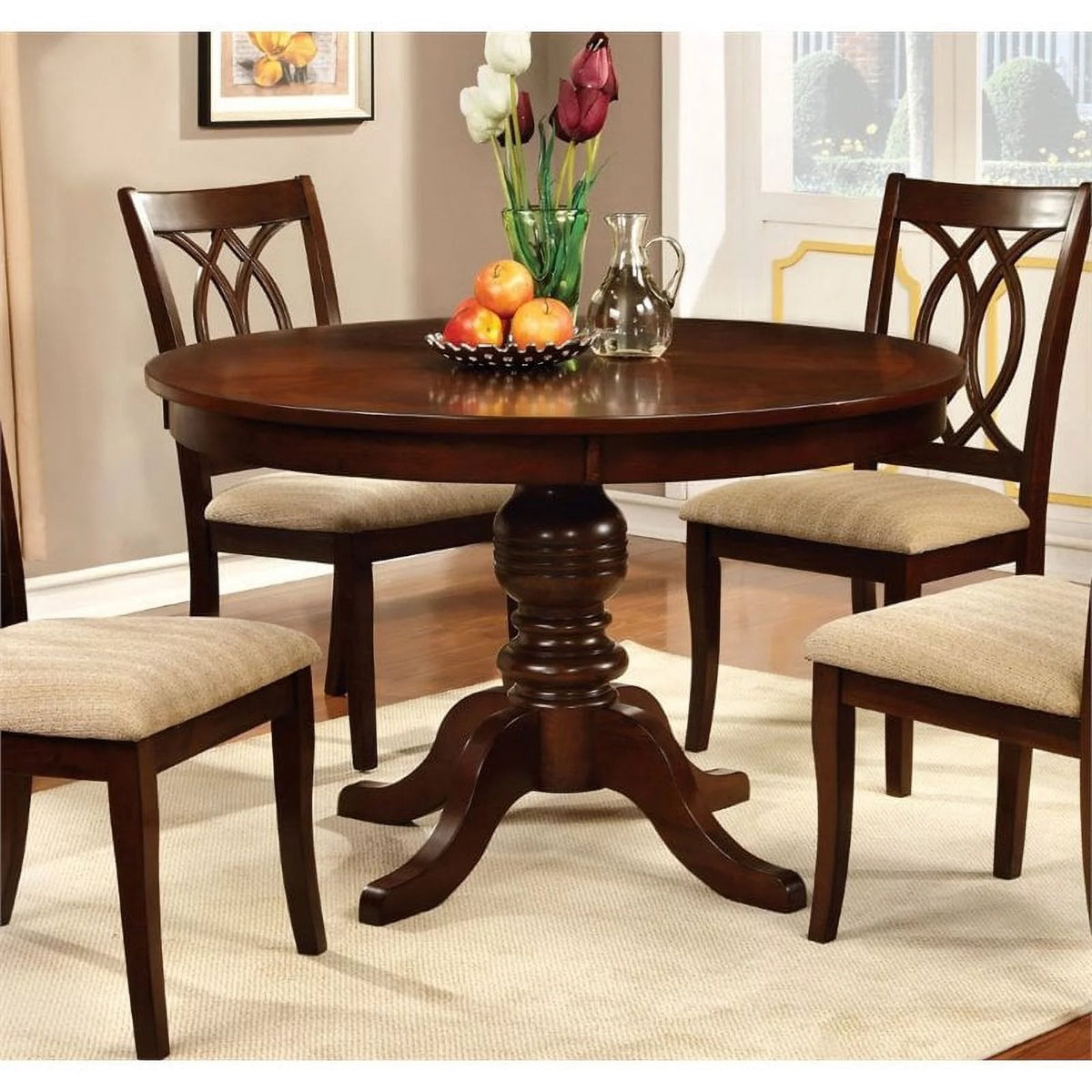 Round Pedestal Dining Table in Cherry U6435