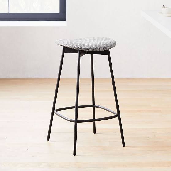 Sapphire Basket Slub Backless Counter Stool Z75843