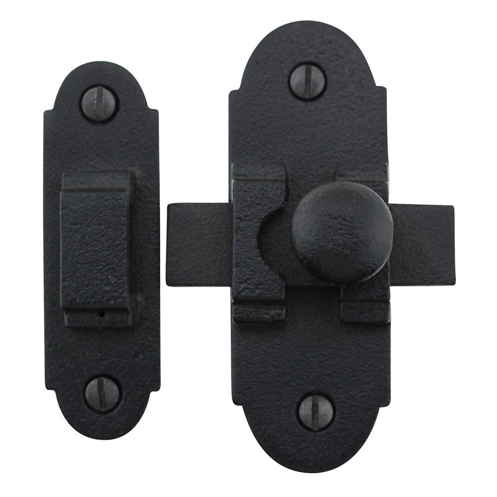 Black Iron Cabinet Latch 3 1/4 inch x 1 1/4 inch Pack of 8 Z4048